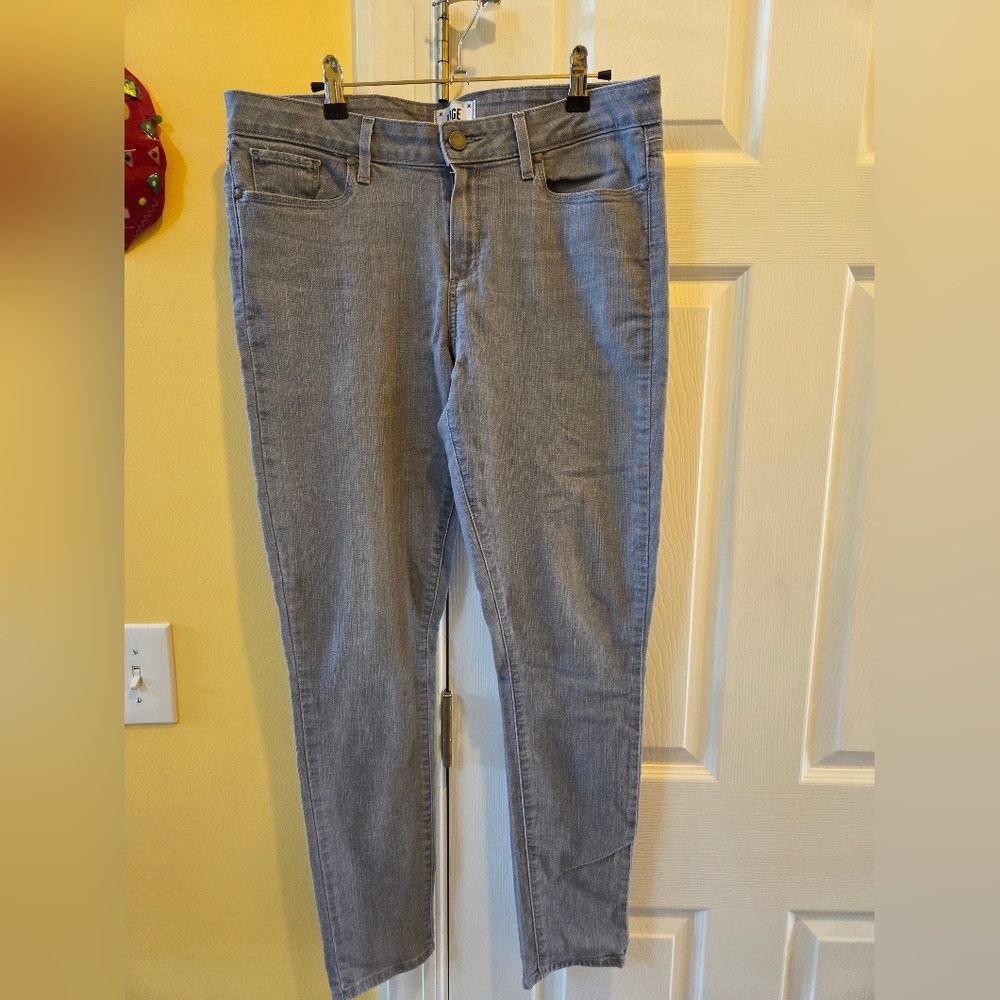 PAIGE Women's Light Gray Skinny Jeans